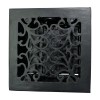 "Carmel" Black Antique Iron Wall and Floor Register with Cast Iron Louver